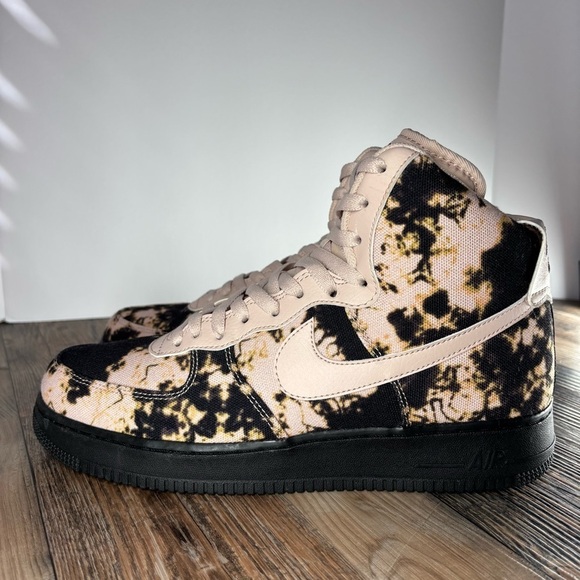 Nike Shoes Mens 10.5 Air Force 1 High Tops Acid Wash Print Swoosh Streetwear - Picture 5 of 11